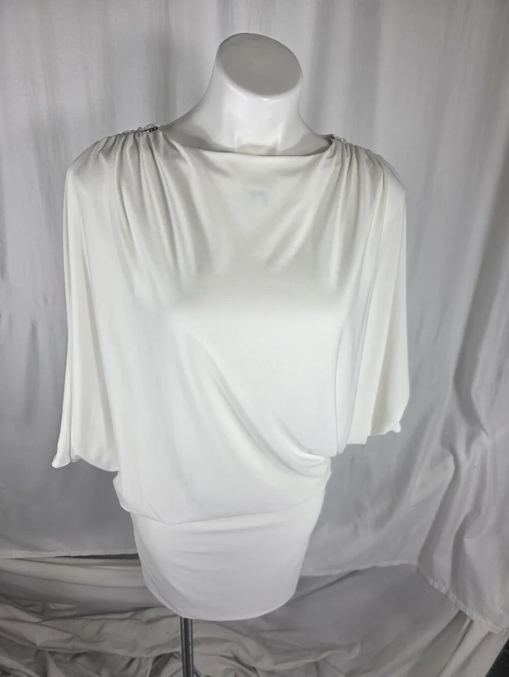 Vintage Caché Rhinestone Cold-Shoulder Mini Dress — Size Medium Y2K Bridal